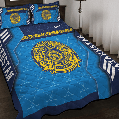 Kazakhstan Ice Hockey Inspired Quilt Set
