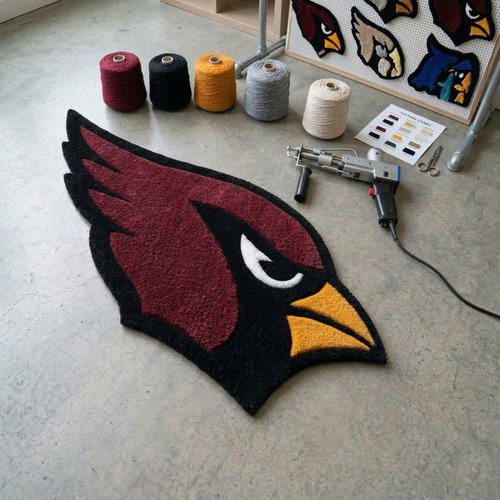 Arizona Cardinals Inspired Tufted Rug