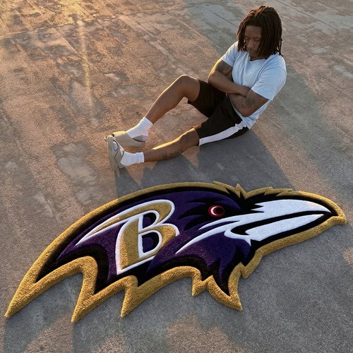 Baltimore Ravens Inspired Tufted Rug