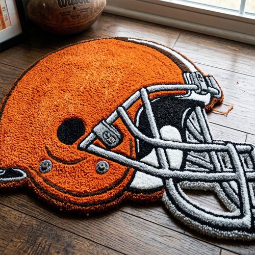 Cleveland Browns Inspired Tufted Rug