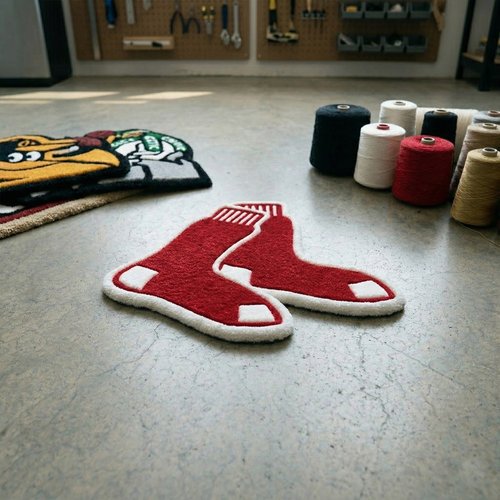 Boston Red Sox Inspired Tufted Rug