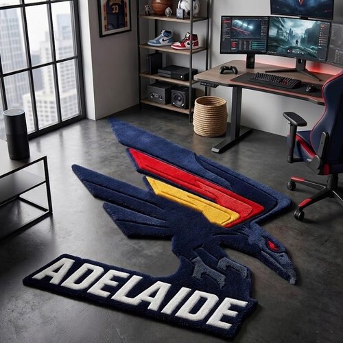 Adelaide Football Club Inspired Tufted Rug