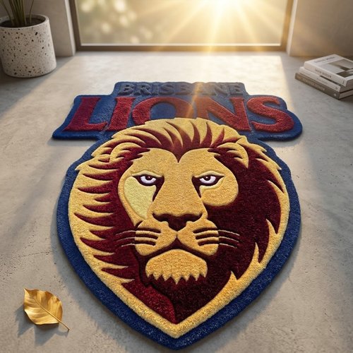 Brisbane Lions Football Club Inspired Tufted Rug
