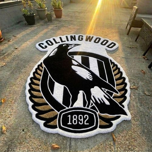 Collingwood Football Club Inspired Tufted Rug