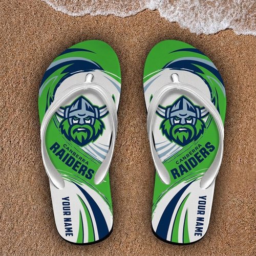 Canberra Raiders Custom Name Flip Flops