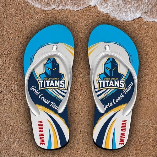 Gold Coast Titans Custom Name Flip Flops