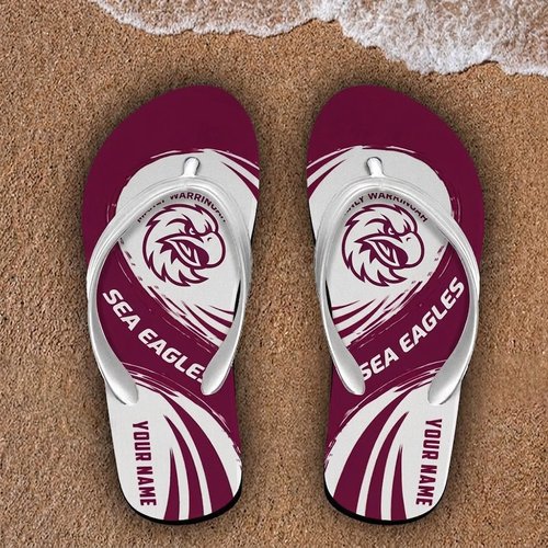 Manly Warringah Sea Eagles Custom Name Flip Flops