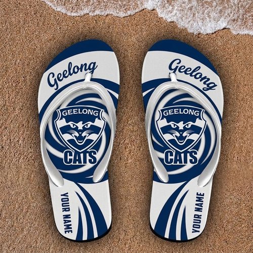 Geelong Football Club Custom Name Flip Flops