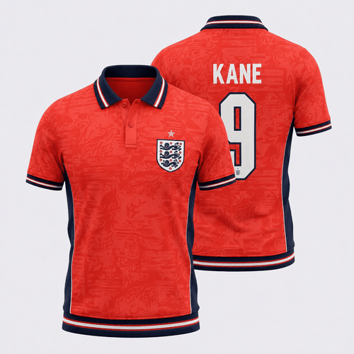 England Away Jersey Style Polo Shirt