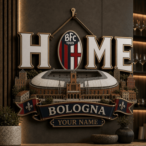 Personalized Bologna Stadium Metal Wall Art – Custom Name Football Gift