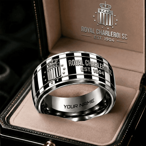 Royal Charleroi SC Belgian Pro League Personalized Ring Gift Style 2