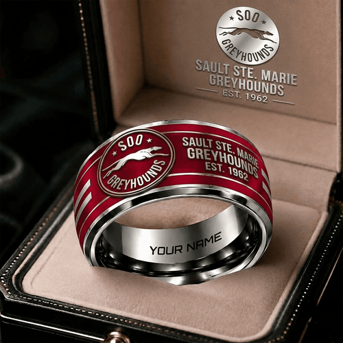 Sault Ste. Marie Greyhounds OHL Personalized Ring Gift Style 2