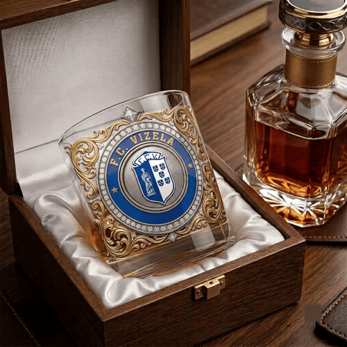 F.C. Vizela Primeira Liga Whiskey Glass | 3D Tribal Gold Edition