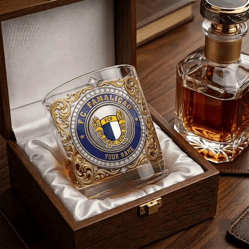 F.C. Famalicão Primeira Liga Whiskey Glass | 3D Tribal Gold Edition