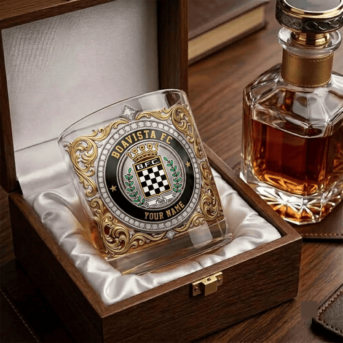 Boavista FC Primeira Liga Whiskey Glass | 3D Tribal Gold Edition