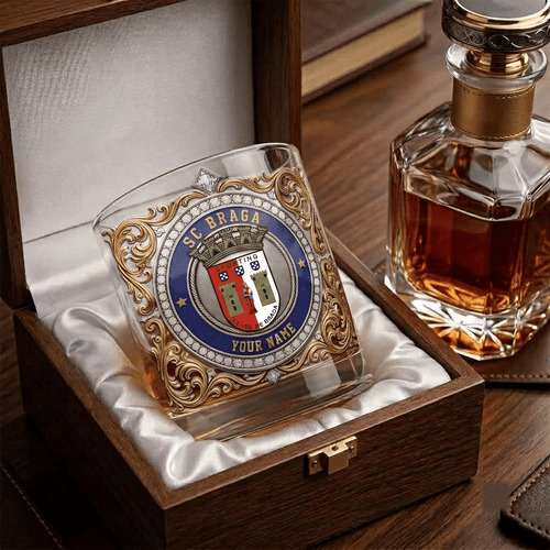 SC Braga Primeira Liga Whiskey Glass | 3D Tribal Gold Edition