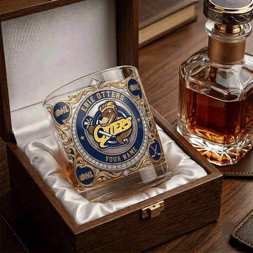 Erie Otters OHL Whiskey Glass | 3D Tribal Gold Edition