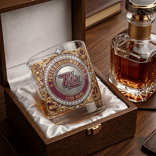 Peterborough Petes OHL Whiskey Glass | 3D Tribal Gold Edition