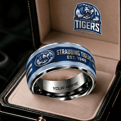 Straubing Tigers Deutsche Eishockey Liga 3D Ring Personalized Ring Gift Style 2