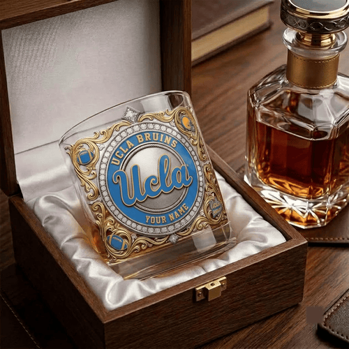 UCLA Bruins NCAA Whiskey Glass | 3D Tribal Gold Edition