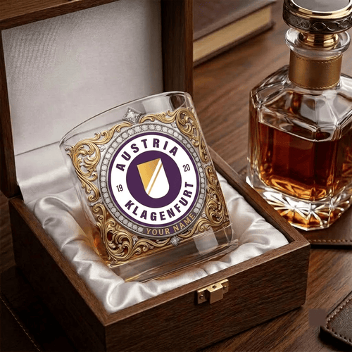 Austria Klagenfurt Austrian Bundesliga Whiskey Glass | 3D Tribal Gold Edition