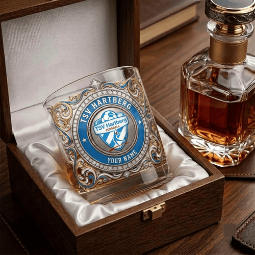TSV Hartberg Austrian Bundesliga Whiskey Glass | 3D Tribal Gold Edition