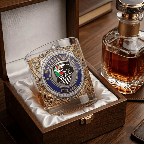 Wolfsberger AC Austrian Bundesliga Whiskey Glass | 3D Tribal Gold Edition