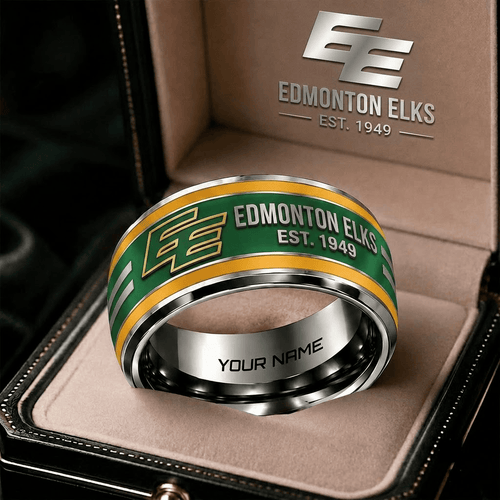Edmonton Elks CFL Personalized Ring Gift