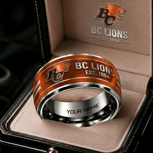 BC Lions CFL Personalized Ring Gift