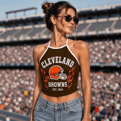Cleveland Browns NFL Women's Tie-Back Halter Tank Top