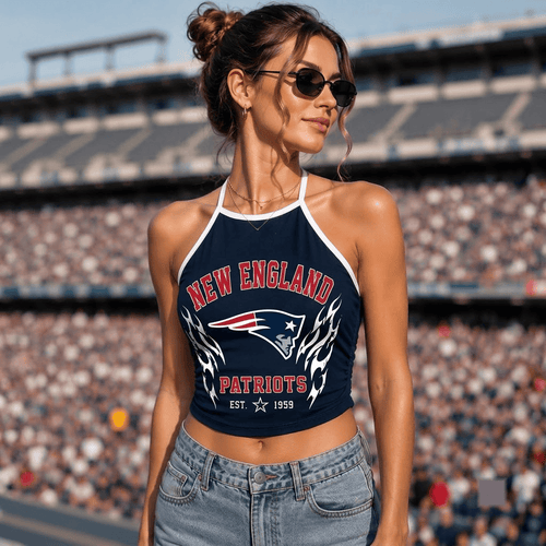 New England Patriots NFL Women's Tie-Back Halter Tank Top