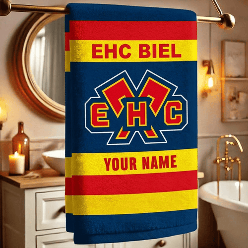EHC Biel National League Team Personalized Bath Towel Gift