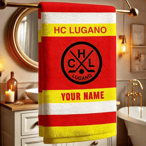 HC Lugano National League Team Personalized Bath Towel Gift