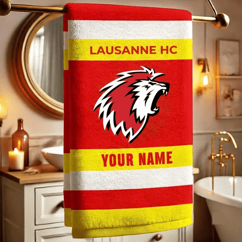Lausanne HC National League Team Personalized Bath Towel Gift