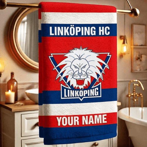 Linköping HC SHL Team Personalized Bath Towel Gift
