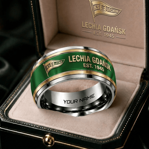 Lechia Gdańsk Ekstraklasa Team Personalized Ring Gift