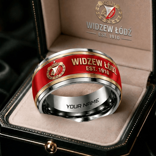 Widzew Łódź Ekstraklasa Team Personalized Ring Gift