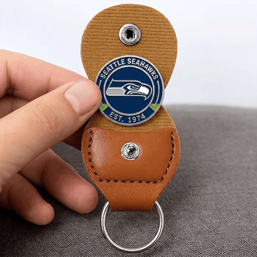 Seattle Seahawks NFL Pocket Hug & Coin – Fan Gift, Custom Name Coin, Collectible Keepsake