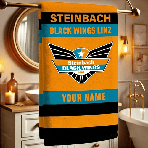 Steinbach Black Wings Linz ICEHL Team Personalized Bath Towel Gift