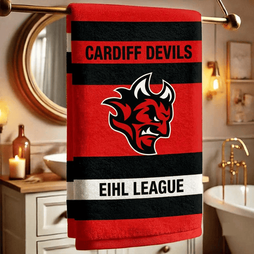 Cardiff Devils EIHL Team Personalized Bath Towel Gift