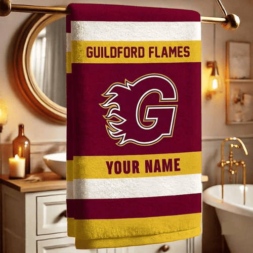 Guildford Flames EIHL Team Personalized Bath Towel Gift