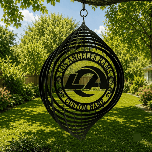 Los Angeles Rams NFL Metal Wind Spinner | Outdoor Hanging Decor | Laser Cut Metal Sign