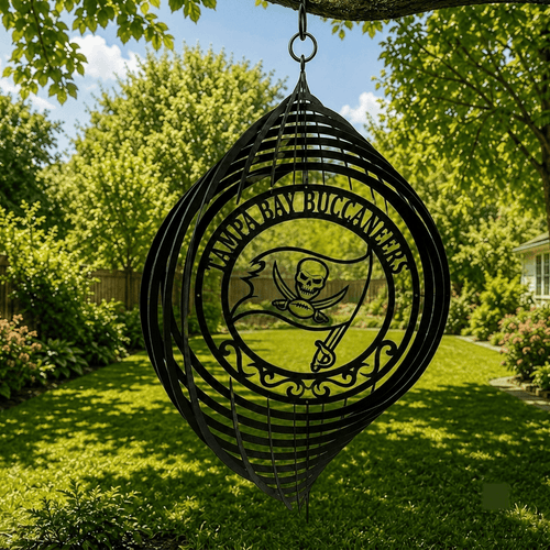 Tampa Bay Buccaneers NFL Metal Wind Spinner | Outdoor Hanging Decor | Laser Cut Metal Sign
