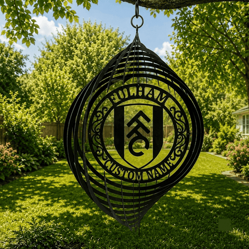 Fulham EPL Metal Wind Spinner | Outdoor Hanging Decor | Laser Cut Metal Sign