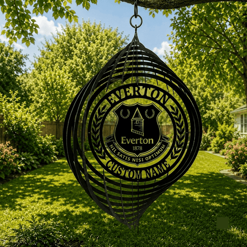 Everton EPL Metal Wind Spinner | Outdoor Hanging Decor | Laser Cut Metal Sign