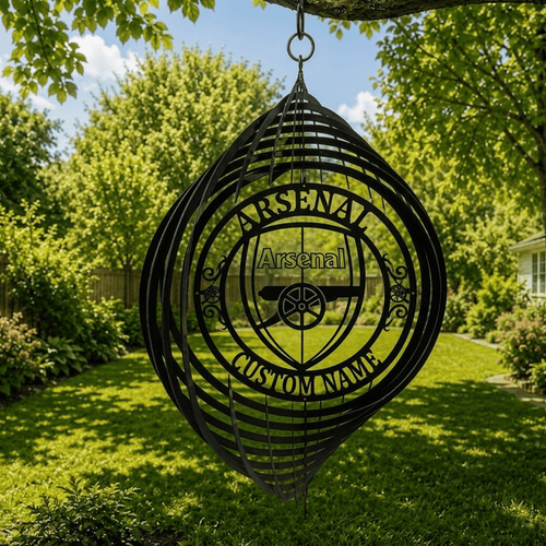 Arsenal EPL Metal Wind Spinner | Outdoor Hanging Decor | Laser Cut Metal Sign