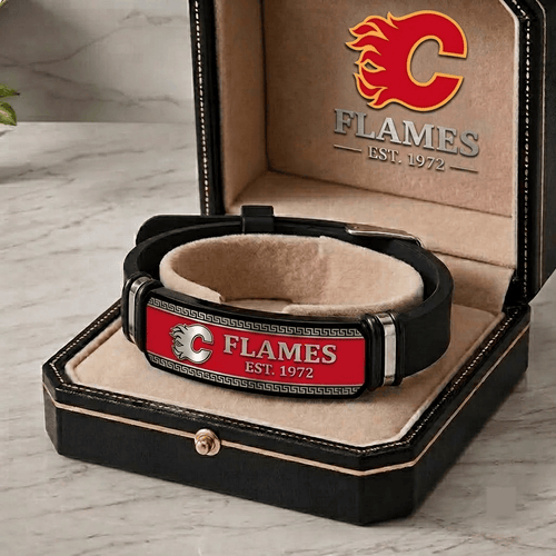 Calgary Flames NHL Personalized Bracelet