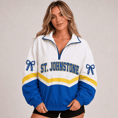 St. Johnstone Scottish Premiership New Woman Quarter Zip Jacket Custom Any Name For Girl Fan