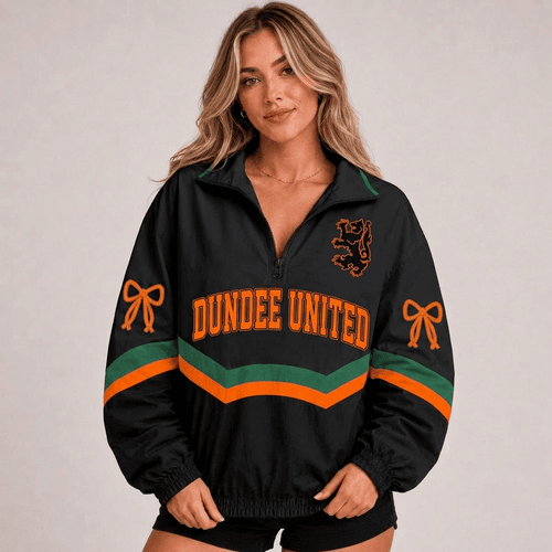 Dundee United Scottish Premiership New Woman Quarter Zip Jacket Custom Any Name For Girl Fan
