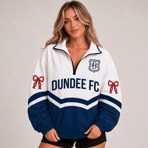 Dundee FC Scottish Premiership New Woman Quarter Zip Jacket Custom Any Name For Girl Fan